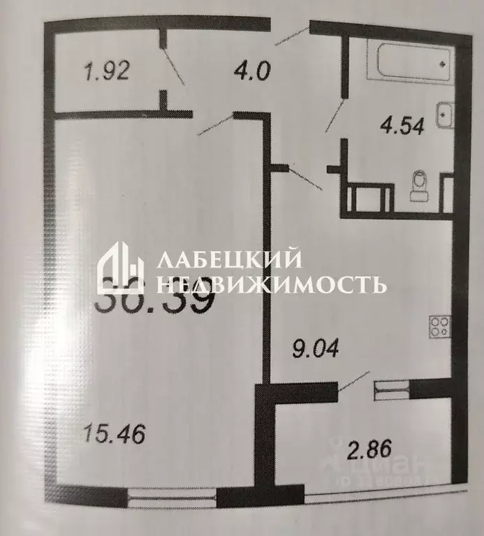 1-к кв. Санкт-Петербург ул. Парфеновская, 9к1 (36.39 м) - Фото 1