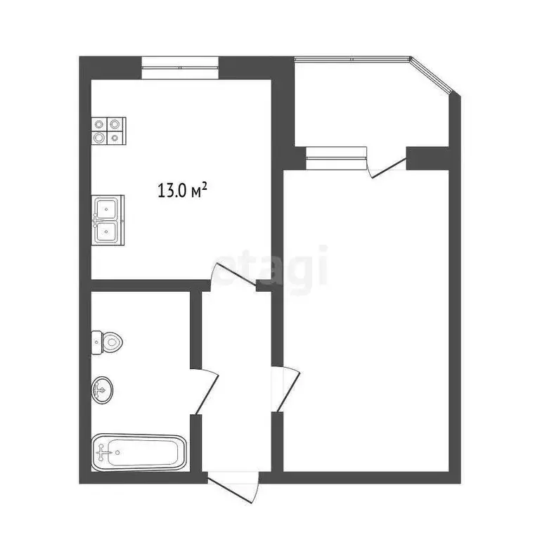 1-комнатная квартира: Тюмень, улица Монтажников, 38 (40 м) - Фото 0