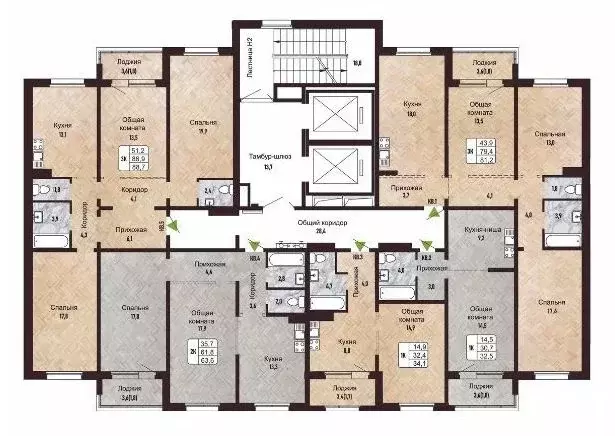 3-к кв. Новосибирская область, Новосибирск Рельефная ул., 106 (81.2 м) - Фото 2