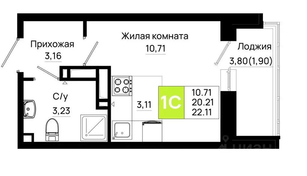 Студия Ростовская область, Ростов-на-Дону Нефтекачка кв-л, Октябрь ... - Фото 0