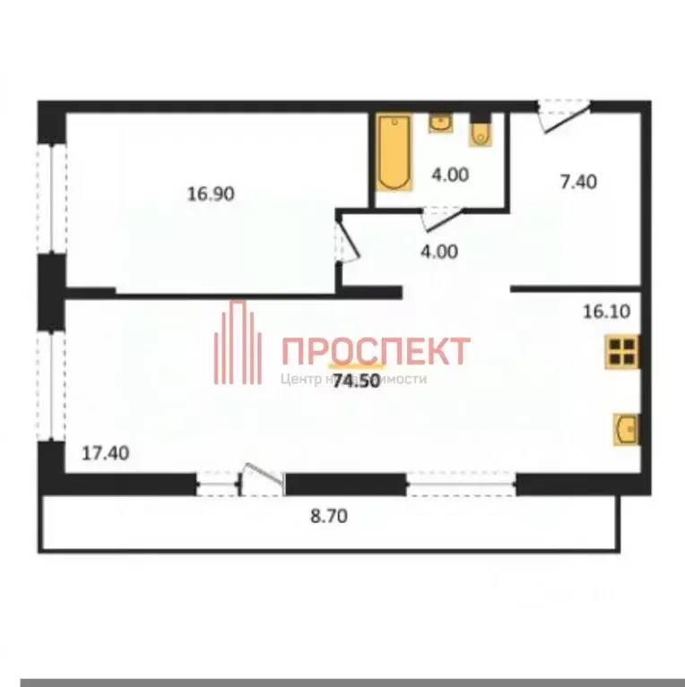 2-к кв. Пензенская область, Пенза Революционная ул., 36 (74.9 м) - Фото 2