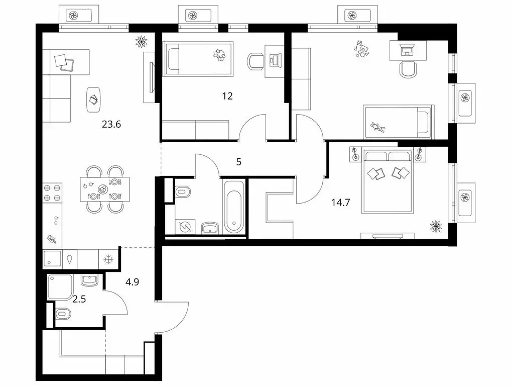 3-комнатная квартира: Мытищи, жилой комплекс Яуза Парк (83.8 м) - Фото 1