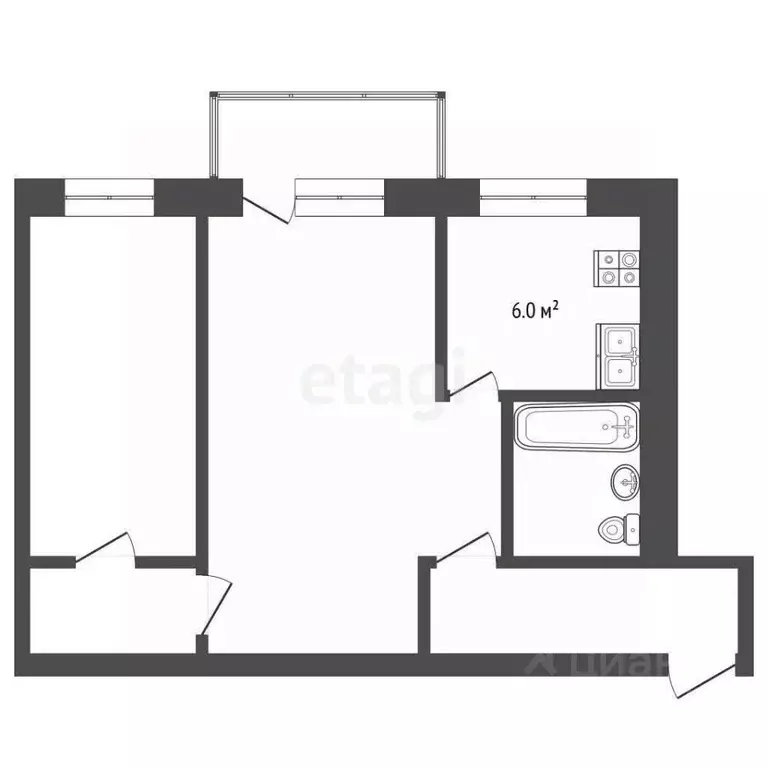 2-к кв. Марий Эл, Йошкар-Ола ул. Анциферова, 21А (46.4 м) - Фото 2