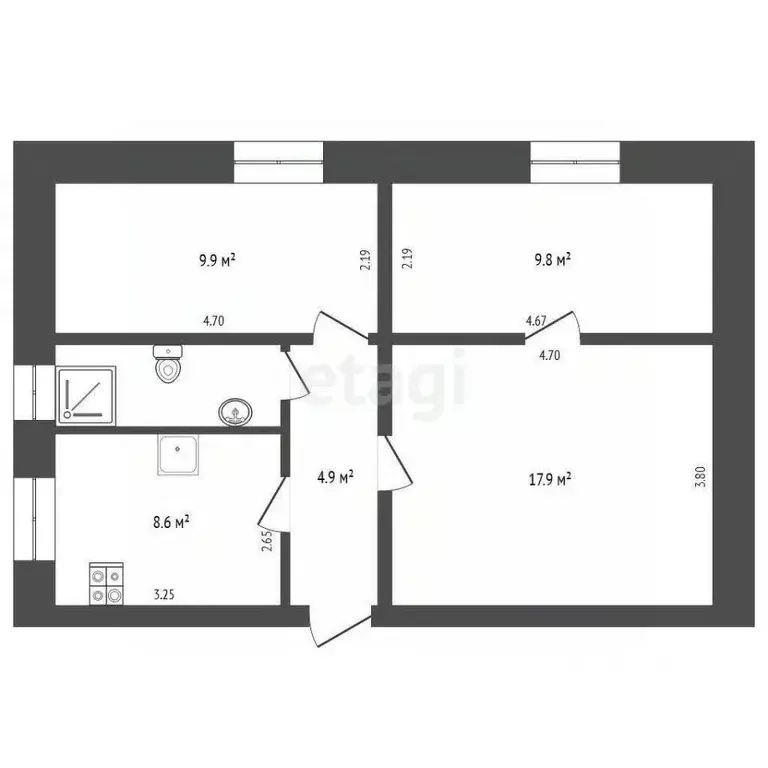 3-к кв. Ставропольский край, Кисловодск городской округ, пос. ... - Фото 2