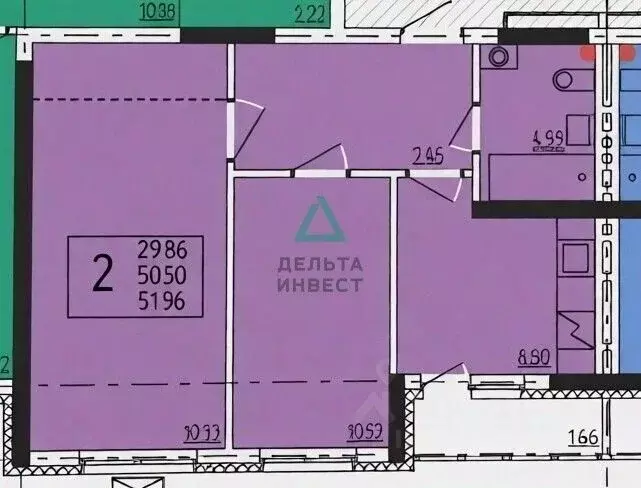 2-к кв. Башкортостан, Уфа ул. Михаила Зайцева, 4 (50.4 м) - Фото 2