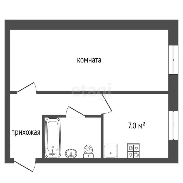 1-комнатная квартира: посёлок городского типа Голышманово, улица 8 ... - Фото 1