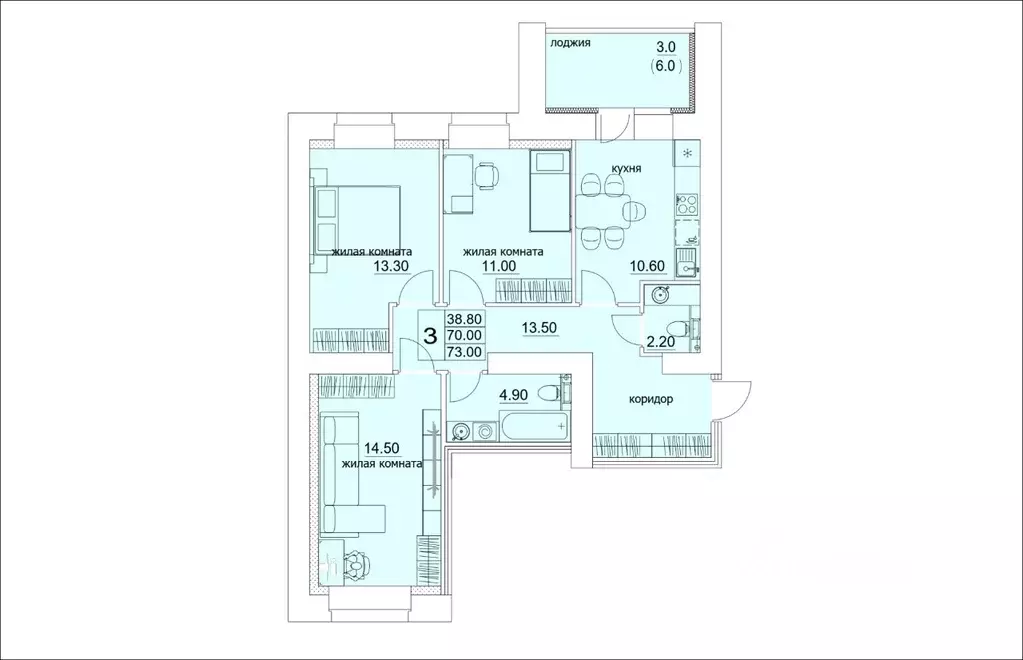 3-к кв. Кировская область, Киров ул. Лепсе, 14 (73.0 м) - Фото 0