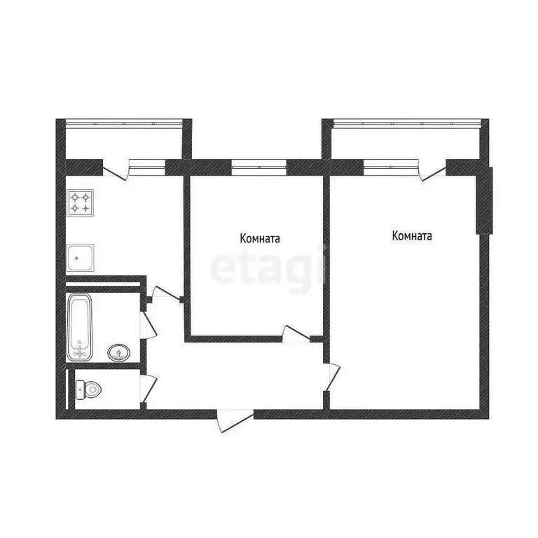 2-комнатная квартира: Белгород, 10-й микрорайон, Спортивная улица, 20 ... - Фото 1