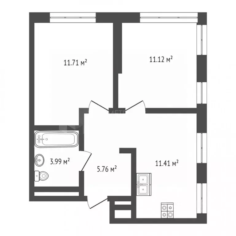 2-к кв. Тюменская область, Тюмень ул. Новоселов, 105 (44.0 м) - Фото 1