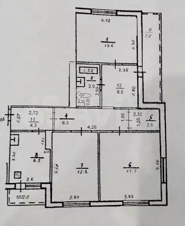 3-к. квартира, 77,6 м, 8/9 эт. - Фото 0