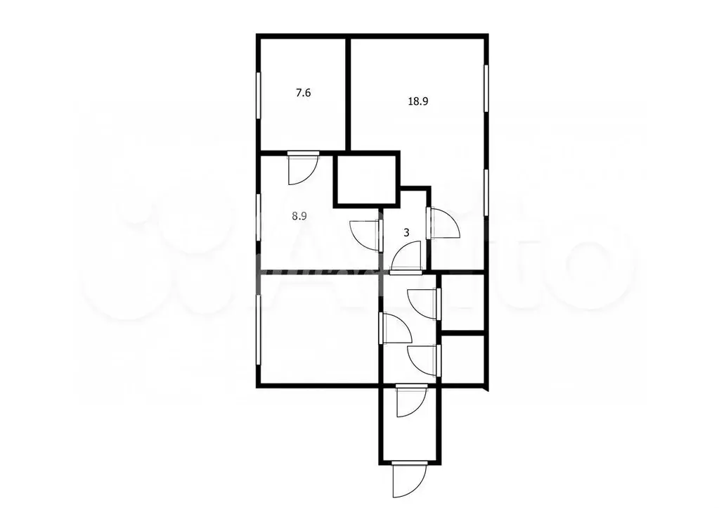 2-к. квартира, 60 м, 1/1 эт. - Фото 0