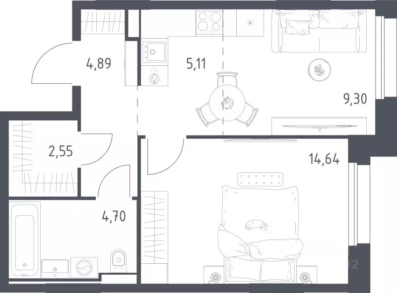 1-к кв. Московская область, Одинцовский городской округ, Заречье пгт ... - Фото 1