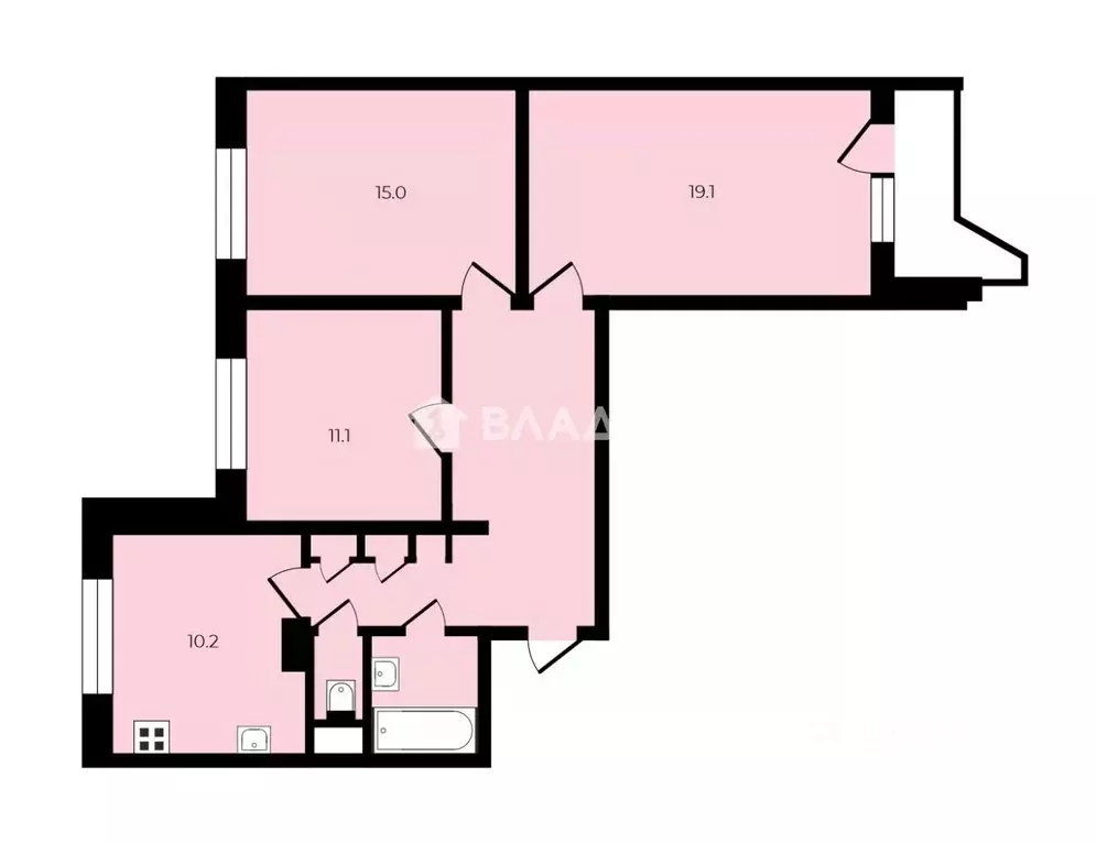 3-к кв. Москва ул. Адмирала Лазарева, 52 (74.1 м) - Фото 2