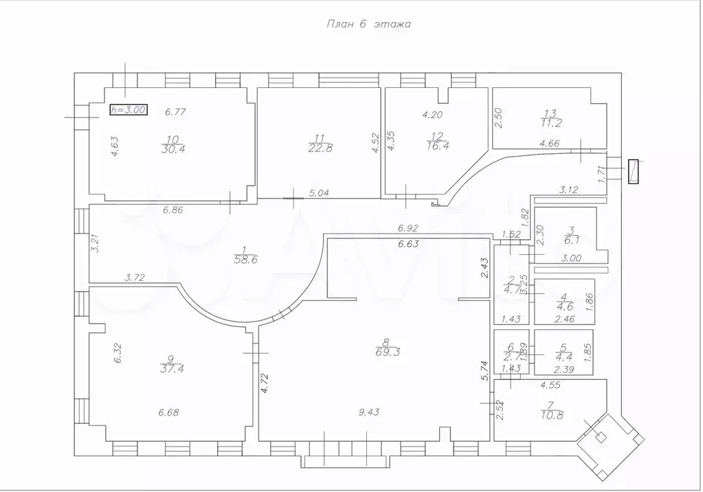 Офис с новым ремонтом и балконом, 280м2 - Фото 0