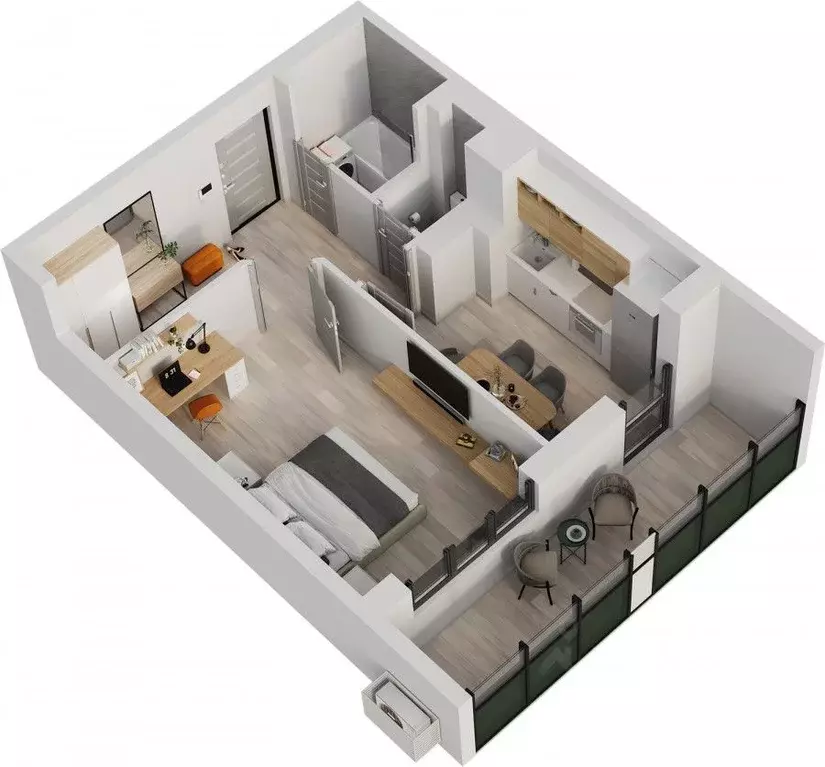 1-к кв. Татарстан, Нижнекамск Время жилой комплекс (39.1 м) - Фото 1