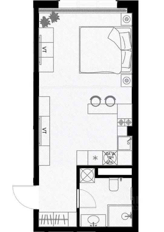 Студия Краснодарский край, Сочи ул. Ленина, 290/8к2 (32.7 м) - Фото 0