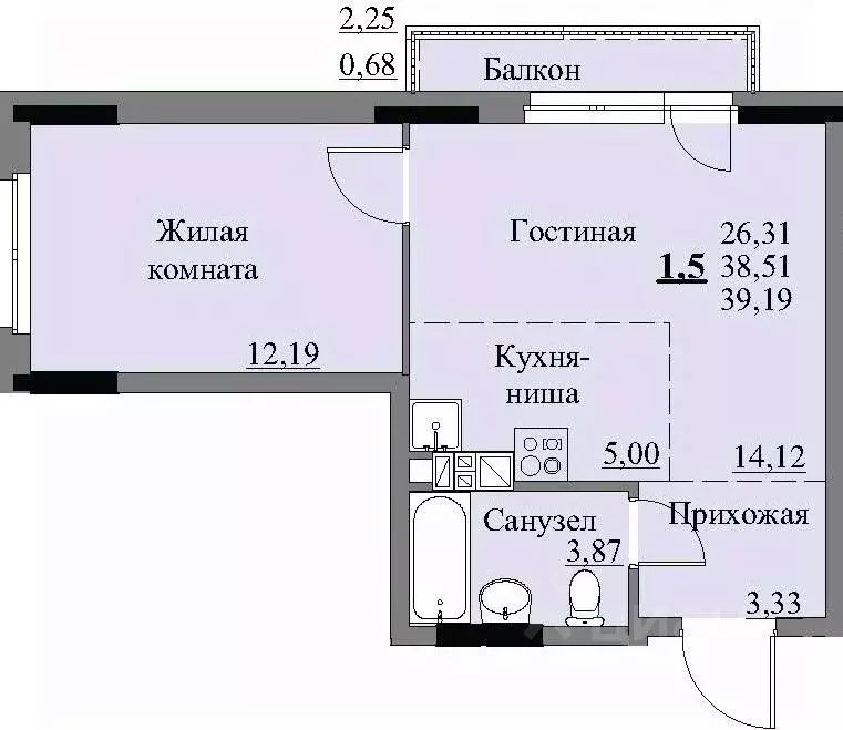 1-к кв. Удмуртия, Ижевск Автопроизводство жилрайон, 3-й мкр, Арден на ... - Фото 0