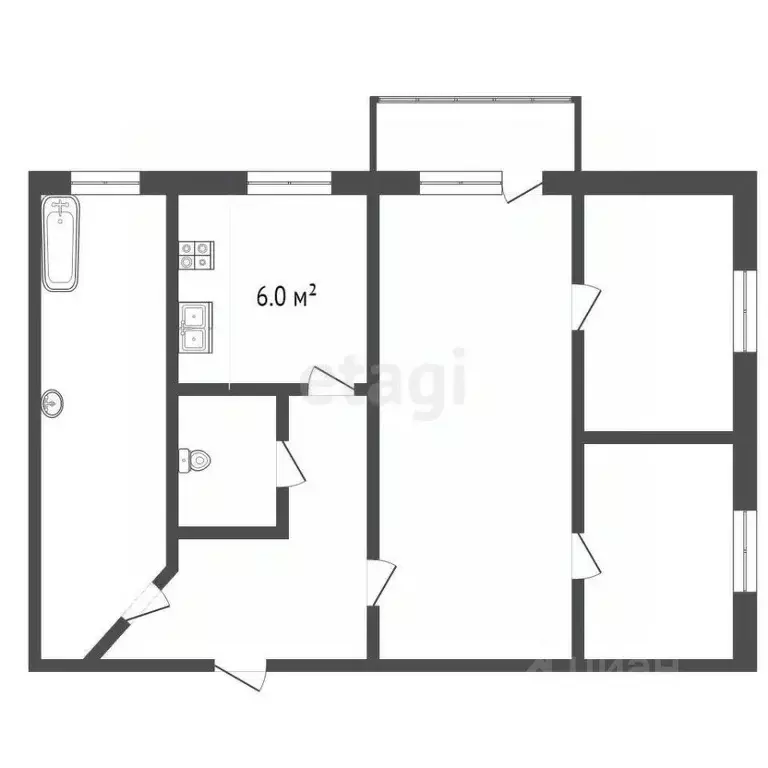 3-к кв. Владимирская область, Муром Коммунистическая ул., 38 (51.7 м) - Фото 1