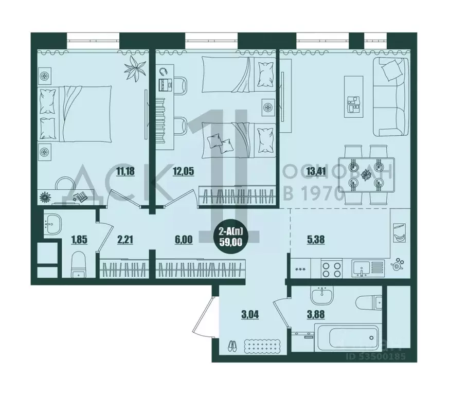 2-к кв. Ханты-Мансийский АО, Сургут 39-й мкр, Крылов жилой комплекс ... - Фото 1