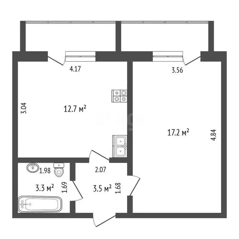 1-комнатная квартира: Котлас, проспект Мира, 12 (36.7 м) - Фото 1