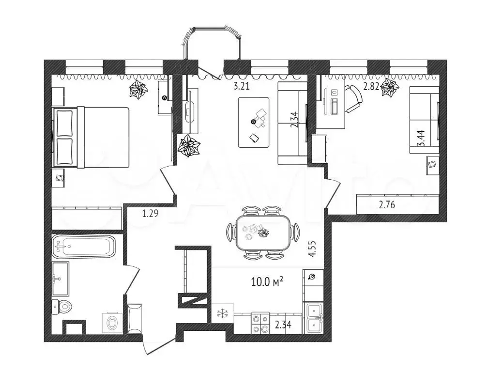 2-к. квартира, 50 м, 8/13 эт. - Фото 0