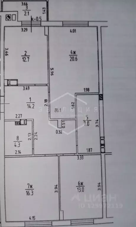 3-к кв. Калининградская область, Калининград ул. Виктора Денисова, 24 ... - Фото 1