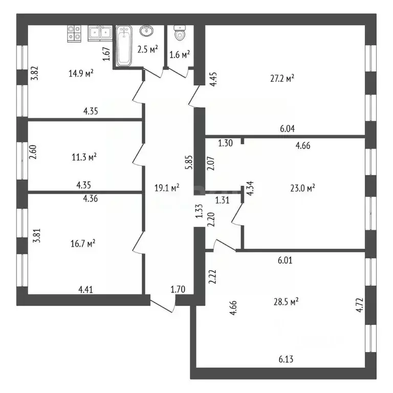 5-к кв. Санкт-Петербург 8-я Красноармейская ул., 20А (144.8 м) - Фото 2