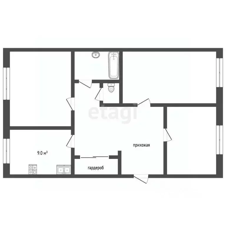 3-к кв. Камчатский край, Вилючинск Центральный мкр, 22 (62.3 м) - Фото 2