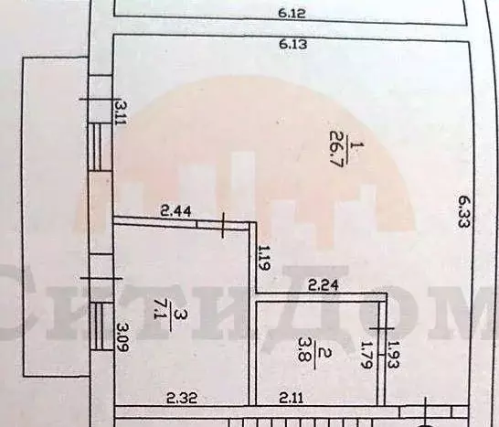 1-к кв. Крым, Сакский район, с. Орехово ул. 8 Марта, 5 (37.6 м) - Фото 1