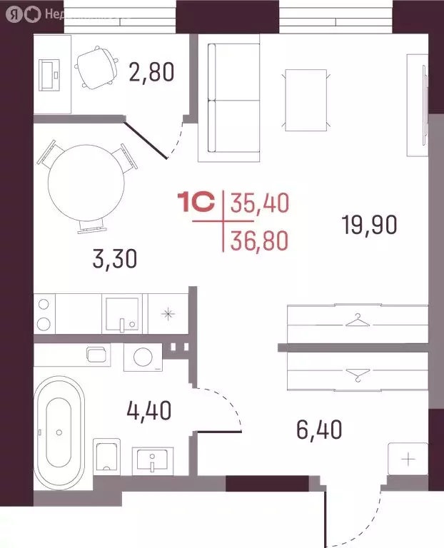 Квартира-студия: Екатеринбург, улица Академика Вавилова (35.4 м) - Фото 0