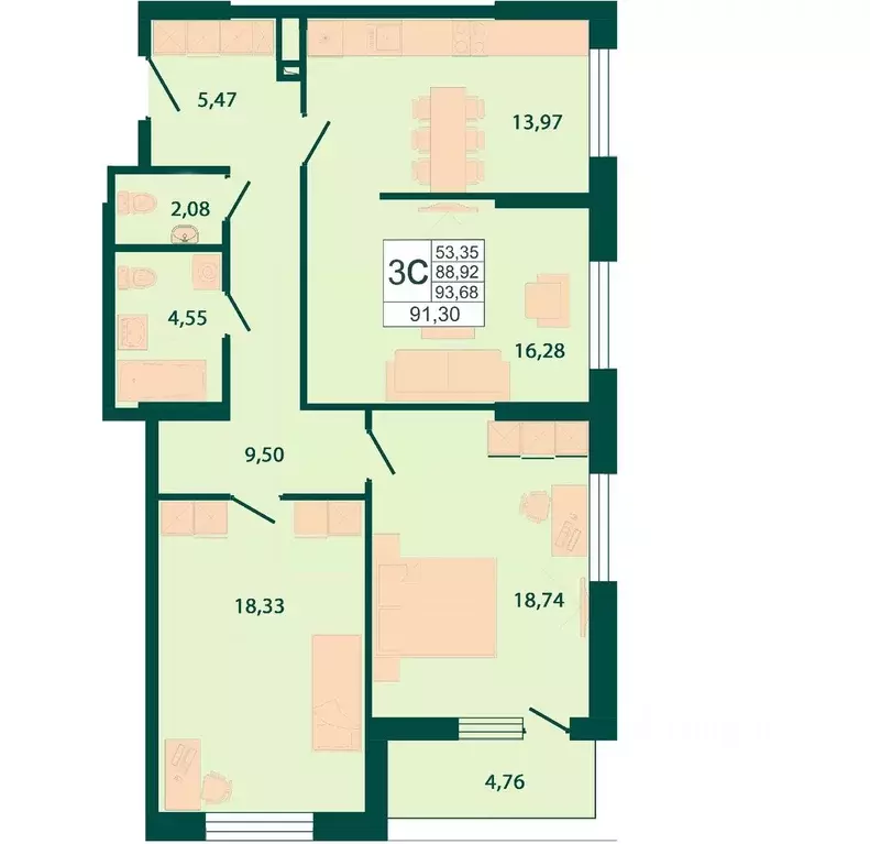 3-к кв. Ростовская область, Ростов-на-Дону Северный мкр, бул. ... - Фото 1
