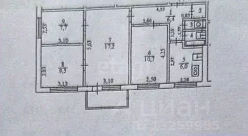 4-к кв. Липецкая область, Липецк ул. Филипченко, 13 (61.4 м) - Фото 2