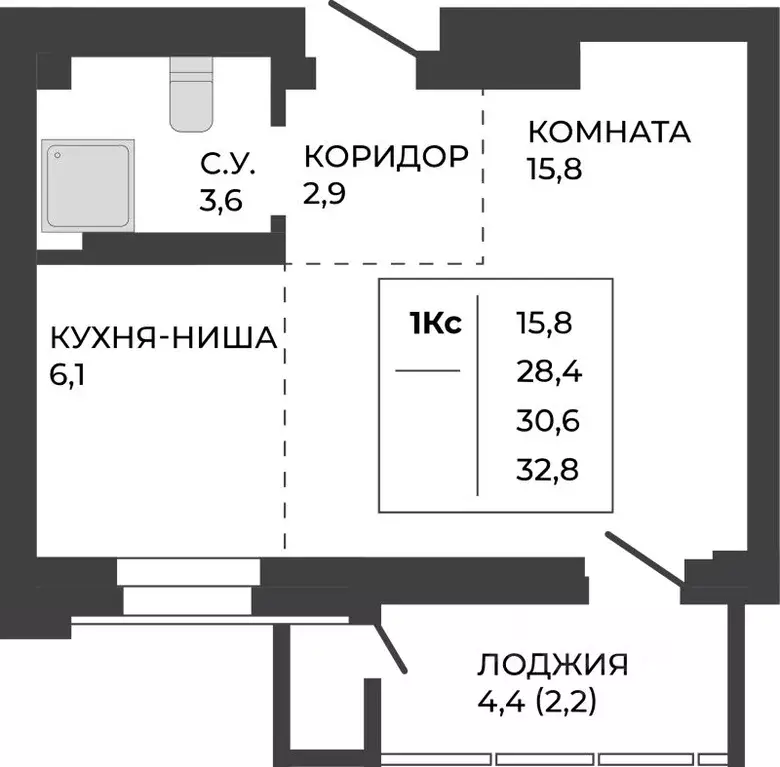 1-к кв. Алтайский край, Барнаул тракт Павловский, 251Б (30.6 м) - Фото 1