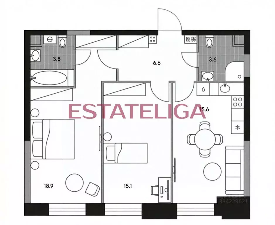 2-к кв. Москва ул. Архитектора Власова, 71к1 (64.0 м) - Фото 1