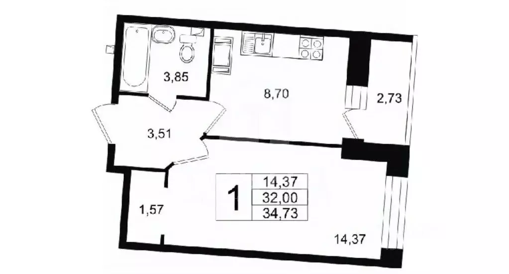 1-к кв. Ленинградская область, Мурино Всеволожский район, ул. Шоссе в ... - Фото 2