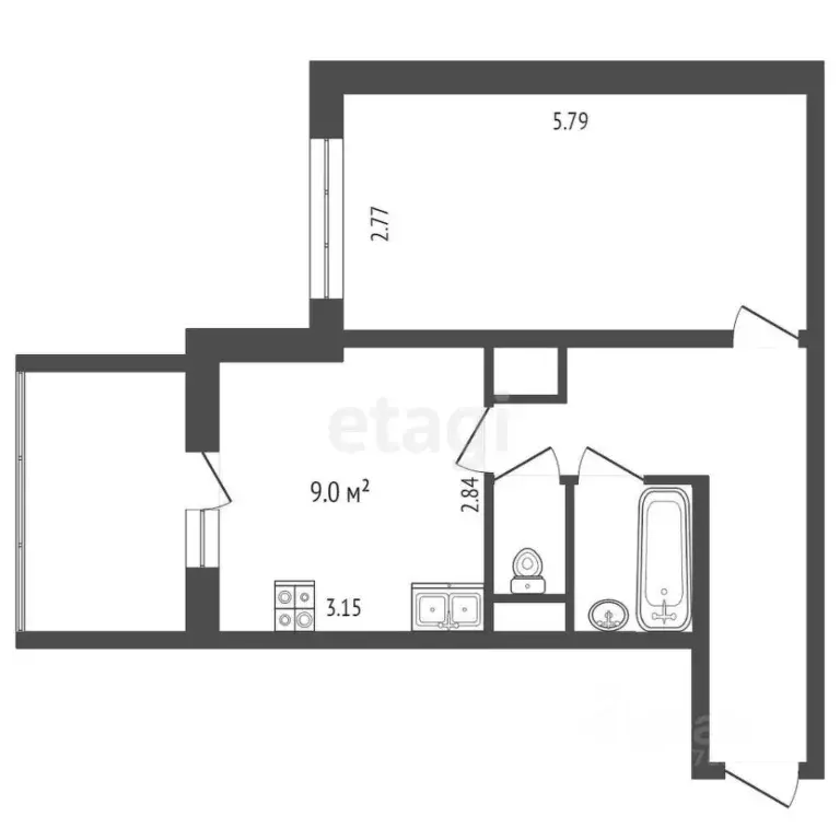 1-к кв. Ханты-Мансийский АО, Лангепас ул. Минская, 2 (38.2 м) - Фото 1