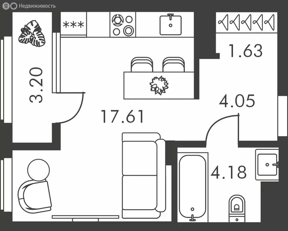 Квартира-студия: Тула, улица Карпова, 103А (30.67 м) - Фото 0