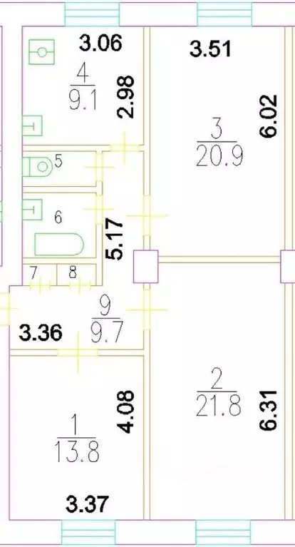 3-к кв. Москва Ольховская ул., 45С2 (81.0 м) - Фото 1
