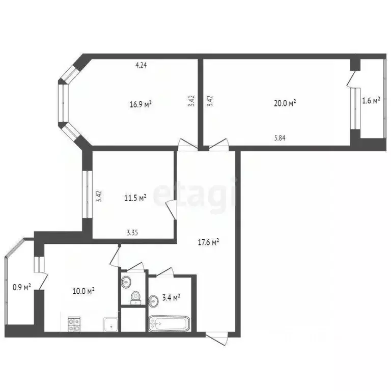 3-к кв. Московская область, Химки Совхозная ул., 16к3 (80.6 м) - Фото 1