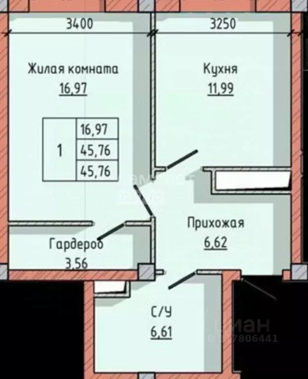 1-к кв. Кабардино-Балкария, Нальчик ул. Чернышевского, 274 (45.76 м) - Фото 0