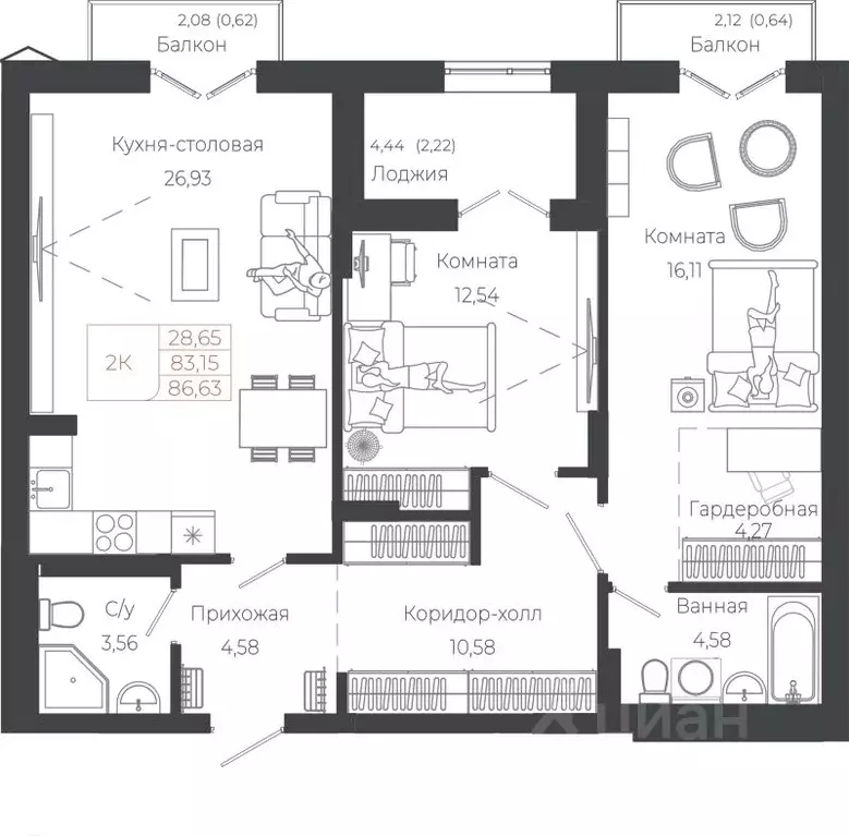 2-к кв. Алтай, Майминский район, с. Майма ул. Энергетиков (86.63 м) - Фото 1