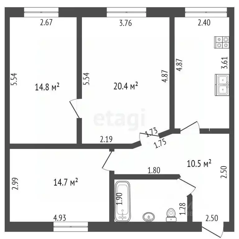 3-к кв. Ростовская область, Ростов-на-Дону, Нахичевань ул. 13-я Линия, ... - Фото 1