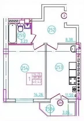 1-к кв. Ростовская область, Шахты пер. Бродского, 10 (40.42 м) - Фото 1