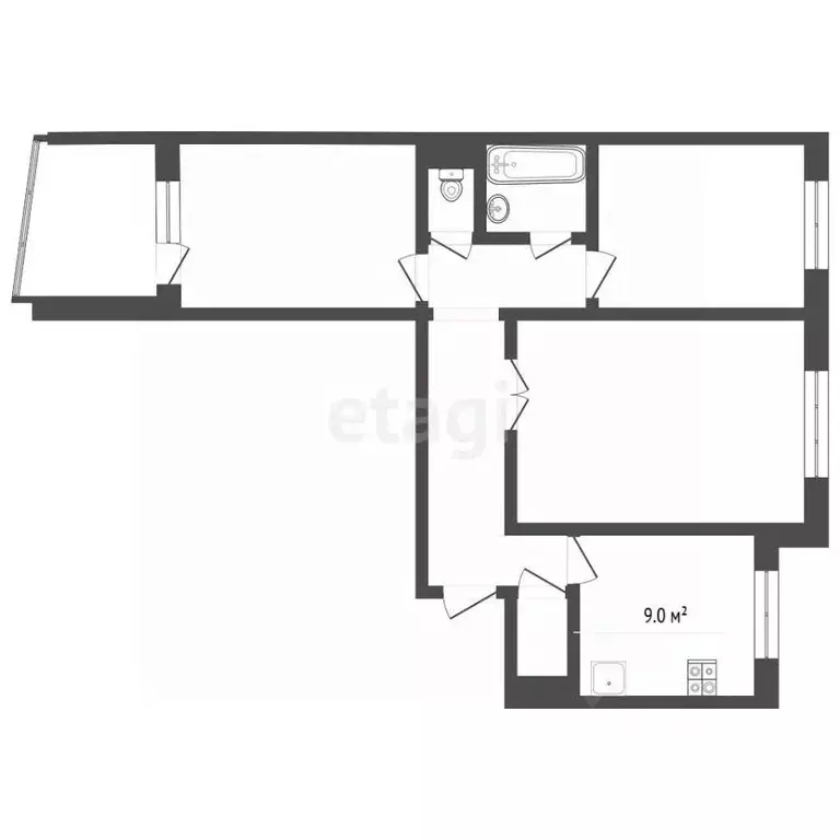 3-к кв. Вологодская область, Череповец Ленинградская ул., 22 (62.5 м) - Фото 2