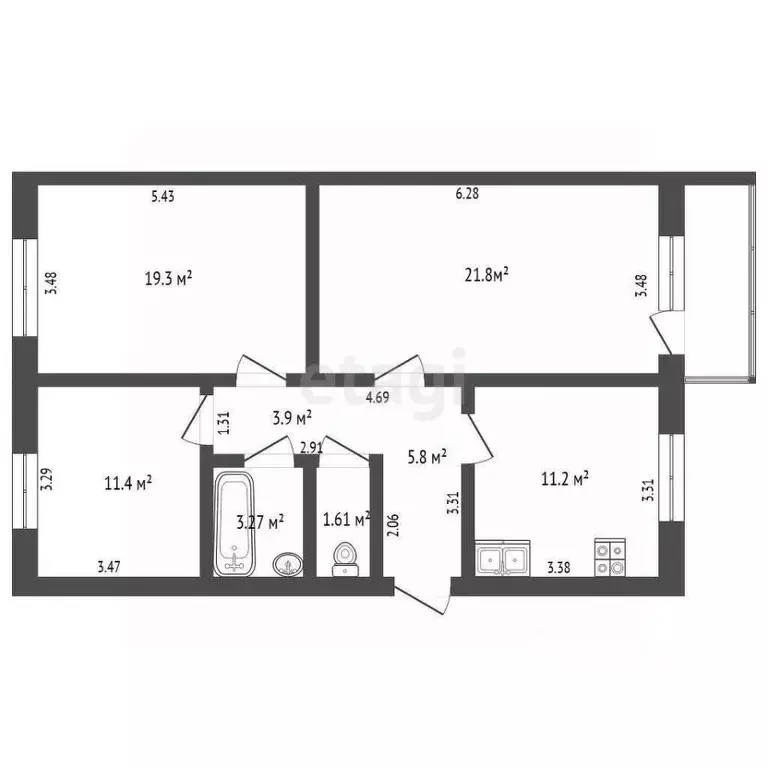 3-к кв. Мордовия, Саранск ул. Веселовского, 42 (78.0 м) - Фото 0