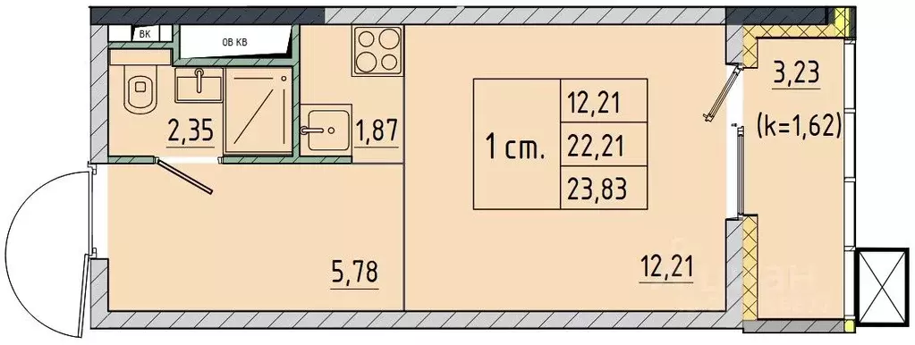 Студия Московская область, Солнечногорск городской округ, Поварово пгт ... - Фото 1
