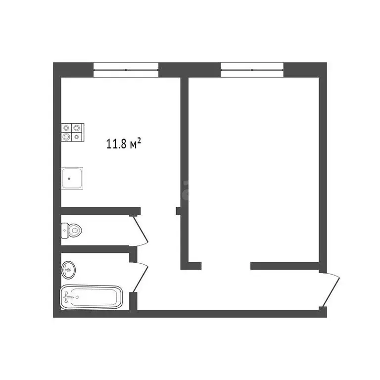 1-комнатная квартира: Абакан, улица Крылова, 96 (29.5 м) - Фото 1