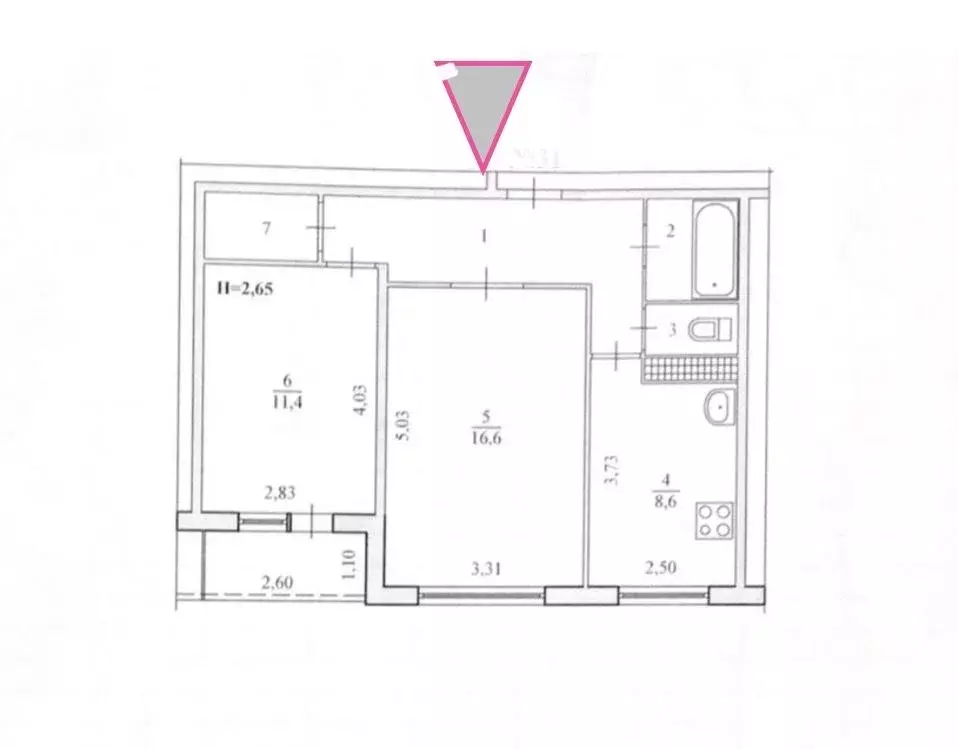 2-к кв. Волгоградская область, Волгоград ул. Генерала Штеменко, 41 ... - Фото 2