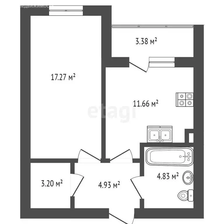 1-комнатная квартира: Зеленоградск, Приморская улица, 31 (43.6 м) - Фото 0