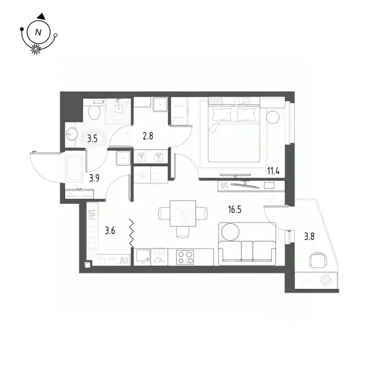 1-к кв. Санкт-Петербург пос. Шушары,  (35.0 м) - Фото 0